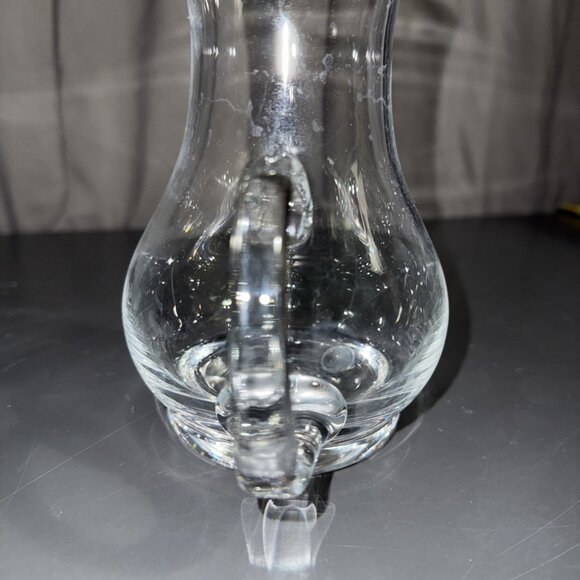 Vintage 1980s LENOX CRYSTAL Clear Glass 6x4 Pitcher TINY LIP CHIP - Picture 9 of 15